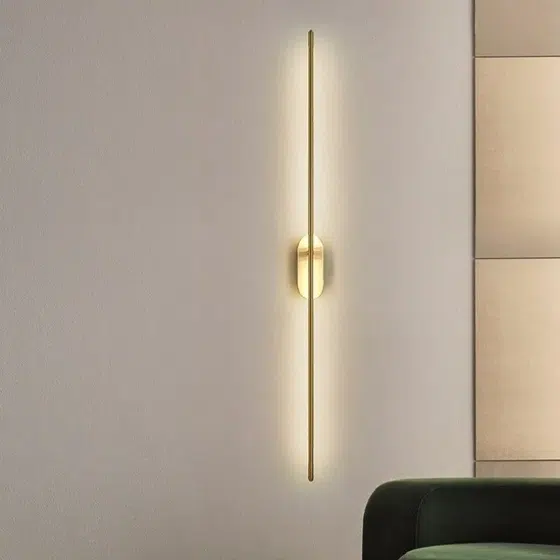 Any Angle Golden Black Linear Wall Lamp in Aluminum and PC, scale view