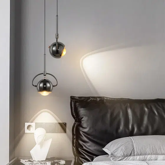D10CM Golden Black Small Pendant Light in Aluminum and Acrylic, detail view