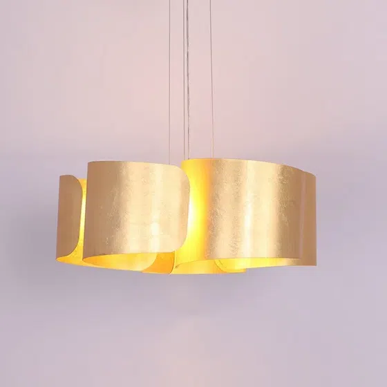 D50cm Golden Foil Iron LED Pendant Lamp in Iron and Gold Foil, scale view