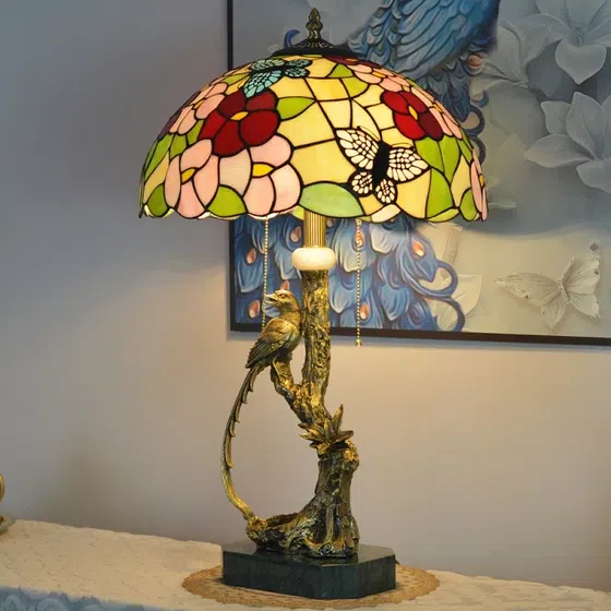European Retro Grape Copper Glass Table Light in Copper and Glass, installed view