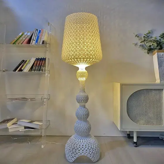 H165cm White Black Green Blue Transparent Floor Lamp in Acrylic and PVC, installed view