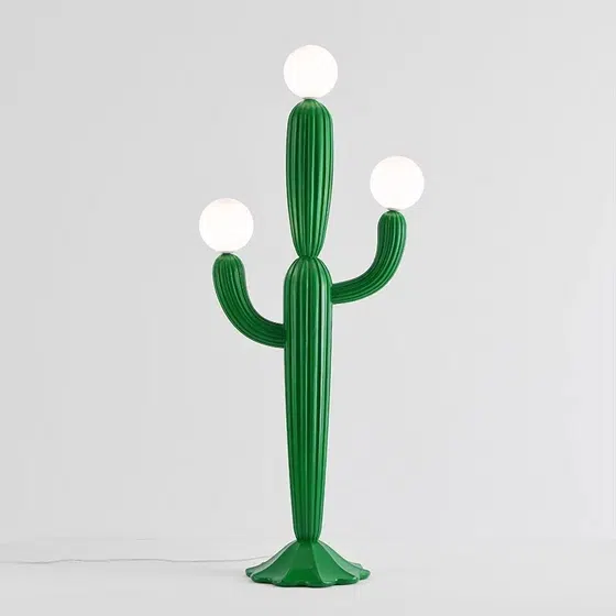 H150cm Green G9 Cactus Floor Lamp in Fiberglass, product photograph