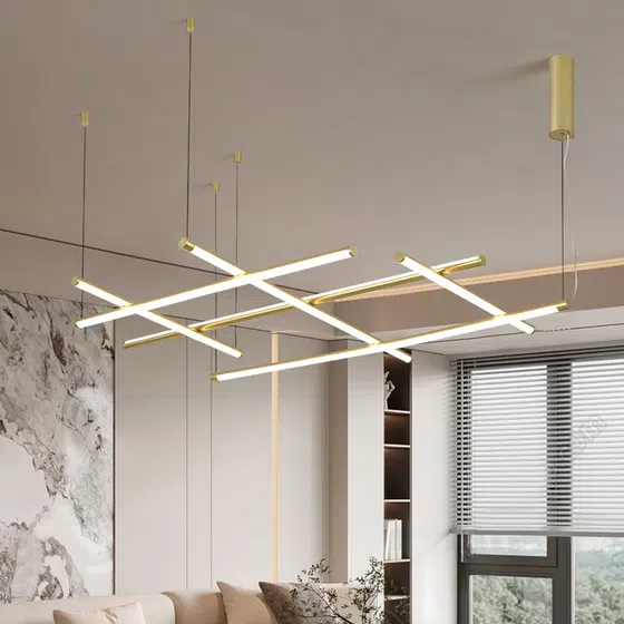 H12CM Aluminum Line Pendant Lamp in Aluminum, detail view
