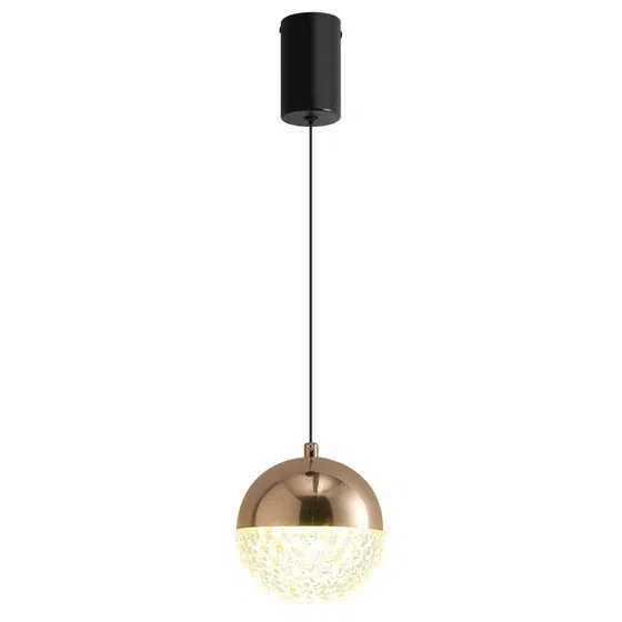 H12CM Ball Iron Pendant Light in Iron and Acrylic, product photograph