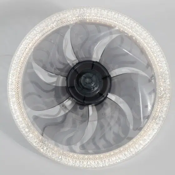 H13cm Metal Ceiling Fan Lamp in Metal and PC and Acrylic, product photograph