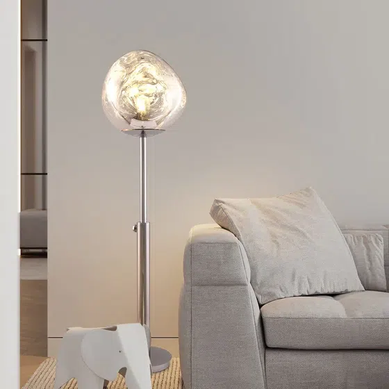H145cm Metal PVC Lava LED Floor Lamp in Metal and PVC, detail view