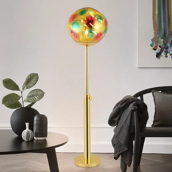 H145cm Metal PVC Lava LED Floor Lamp in Metal and PVC, installed view