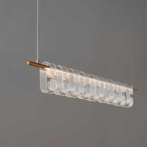 H15CM Acrylic Vintage Pendant Light in Iron and Acrylic, detail view
