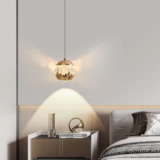 H16cm Acrylic Aluminum Pendant Light in Aluminum and Acrylic, scale view