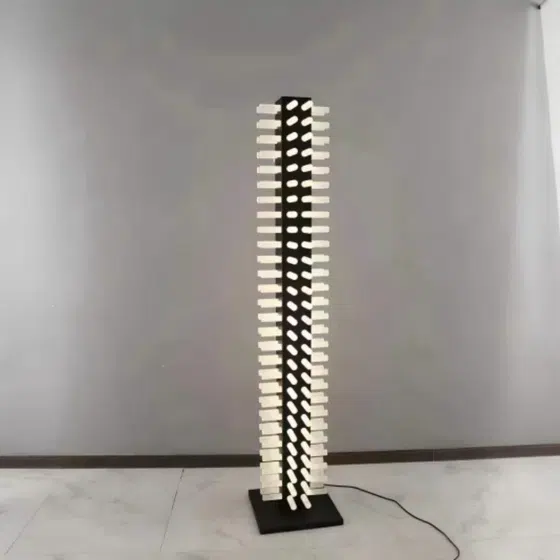 H175CM Pillar Iron Acrylic LED Floor Lamp in Iron and Acrylic, scale view