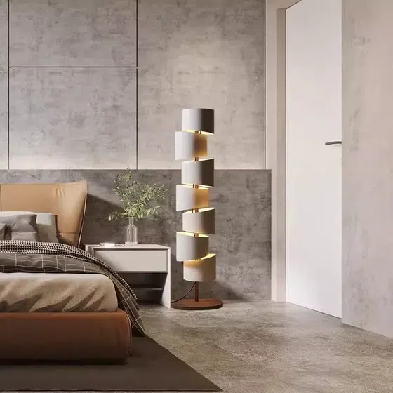 H178CM Staggered Iron Art Floor Lamp in Iron, installed view