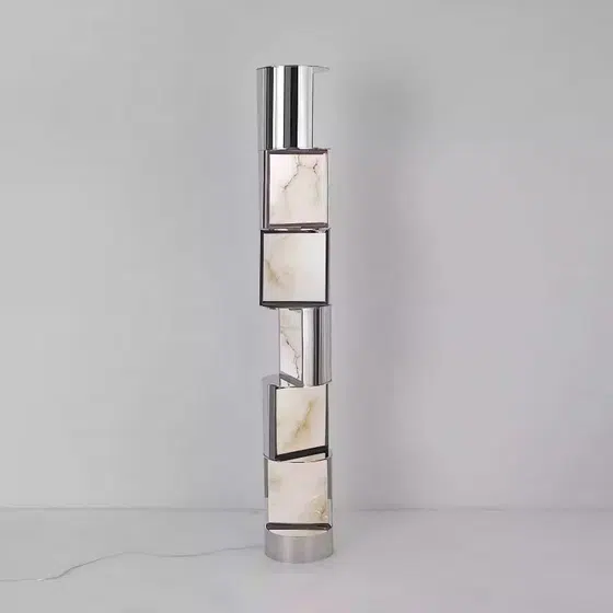 H186CM Stainless Steel Acrylic Floor Lamp in Stainless Steel and Acrylic, product photograph