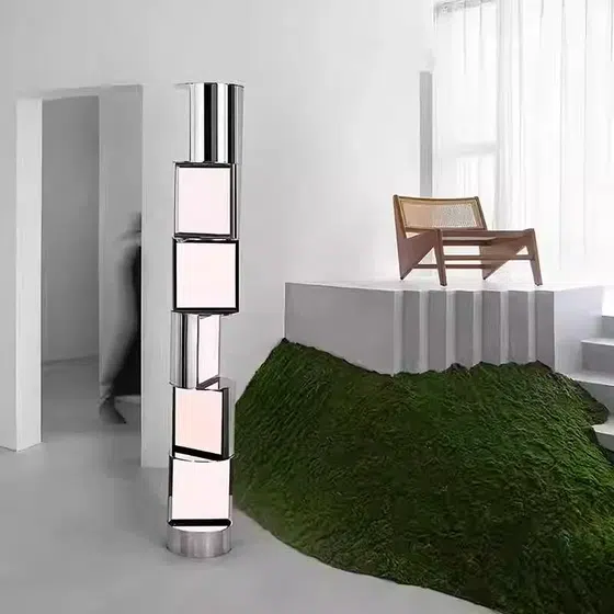 H186CM Stainless Steel Acrylic Floor Lamp in Stainless Steel and Acrylic, scale view