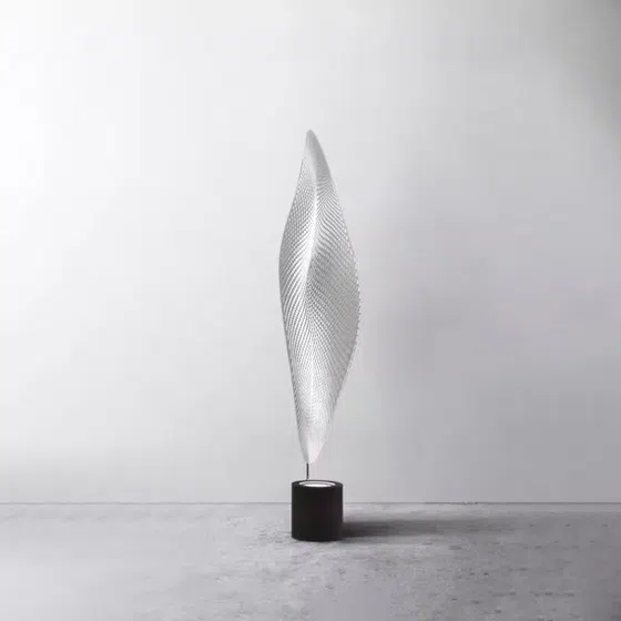 H192CM Acrylic Art Wind LED Floor Lamp in Iron and Acrylic, installed view