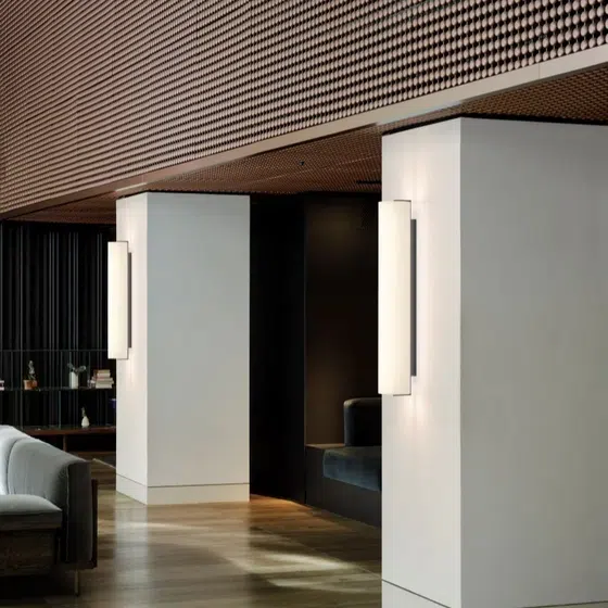H19cm Acrylic Linear Wall Lamp in Hardware and Acrylic, installed view