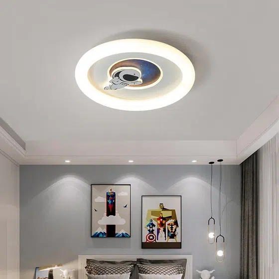 H19CM Rocket Spaceman LED Ceiling Light in Iron and Plastic, scale view