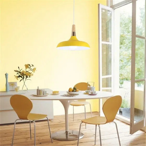 H21cm Colorful Iron Wood Pendant Lamp in Aluminum Cover and Aluminum Parts and Wood, detail view