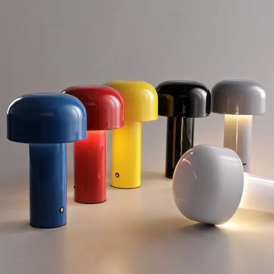 H21cm Mushroom Colourful Table Lamp in Iron, product photograph