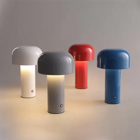 H21cm Mushroom Colourful Table Lamp in Iron, detail view