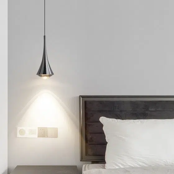 H23CM Diamond Aluminum Pendant Light in Aluminum and Lens, installed view