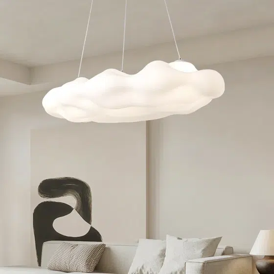 H26cm Clouds LED Pendant Lamp in Plastic, detail view
