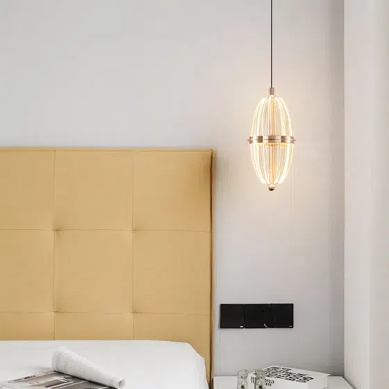 H26CM Golden Acrylic Pendant Lamp in Aluminum and Acrylic, scale view