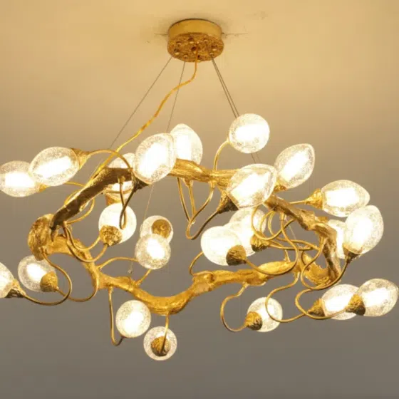 H30CM Copper Chandelier Glass Ball in Copper and Glass, product photograph