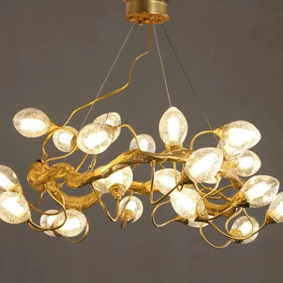 H30CM Copper Chandelier Glass Ball in Copper and Glass, installed view