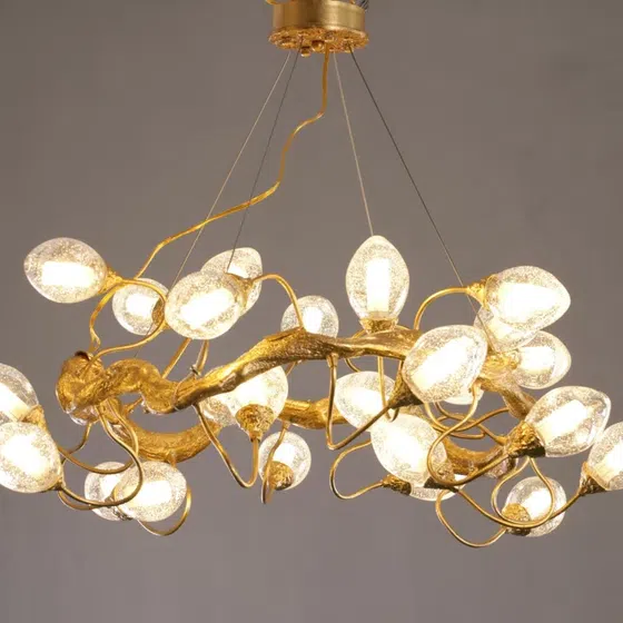 H30CM Copper Chandelier Glass Ball in Copper and Glass, scale view