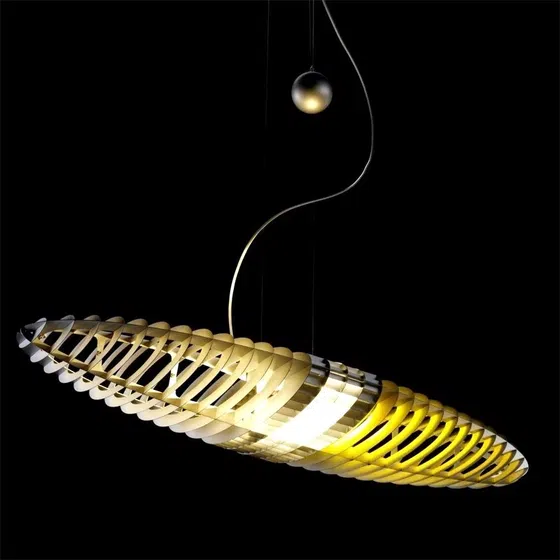 H30cm Spacecraft Colorful Pendant Lamp in Stainless Steel and Acrylic, installed view