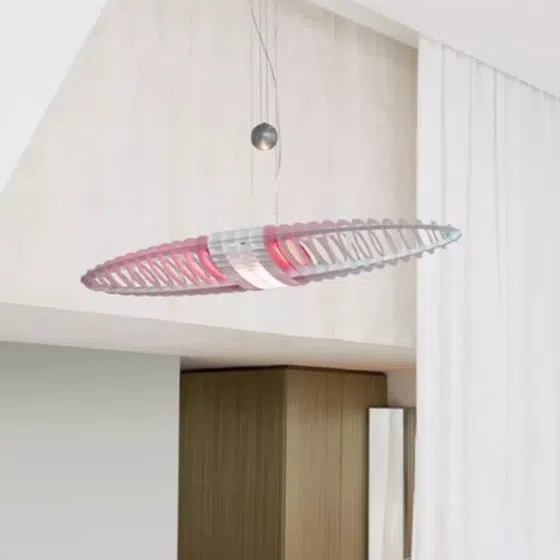 H30cm Spacecraft Colorful Pendant Lamp in Stainless Steel and Acrylic, scale view