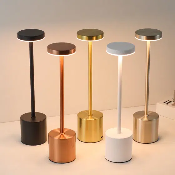 H34cm Iron Acrylic Colourful LED Table Lamp in Iron and Acrylic, product photograph
