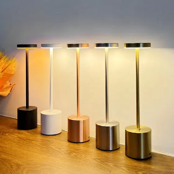 H34cm Iron Acrylic Colourful LED Table Lamp in Iron and Acrylic, detail view