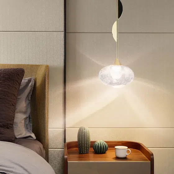 H36CM Golden Crystal Pendant Light in Iron and Crystal, scale view