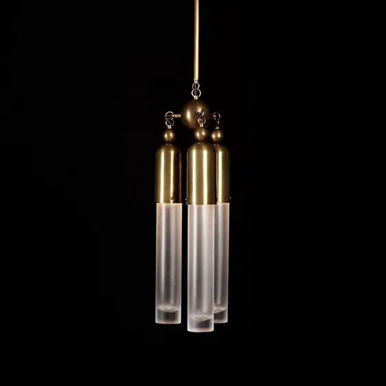 H45CM Metal Brushed Pendant Light in Iron and Acrylic, installed view