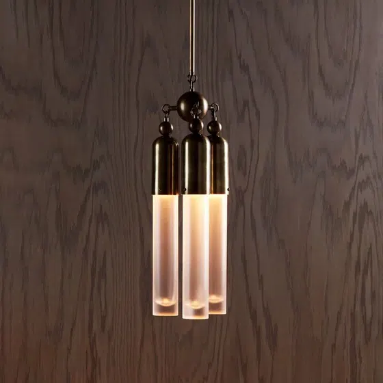 H45CM Metal Brushed Pendant Light in Iron and Acrylic, scale view