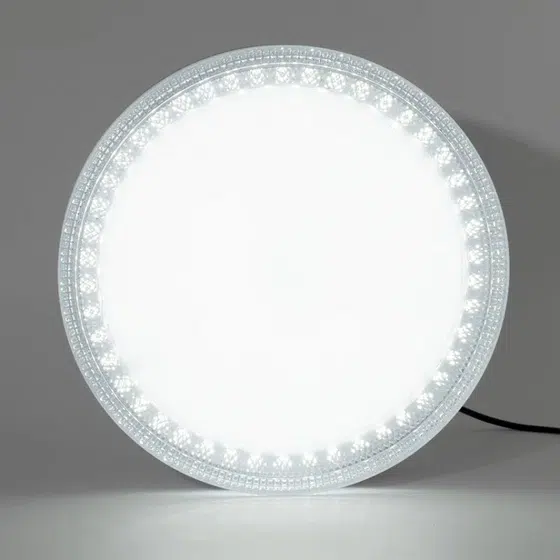 H4cm Round Rectangular Plastic Ceiling Light in Plastic, product photograph