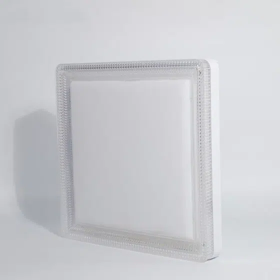 H4cm Round Rectangular Plastic Ceiling Light in Plastic, installed view
