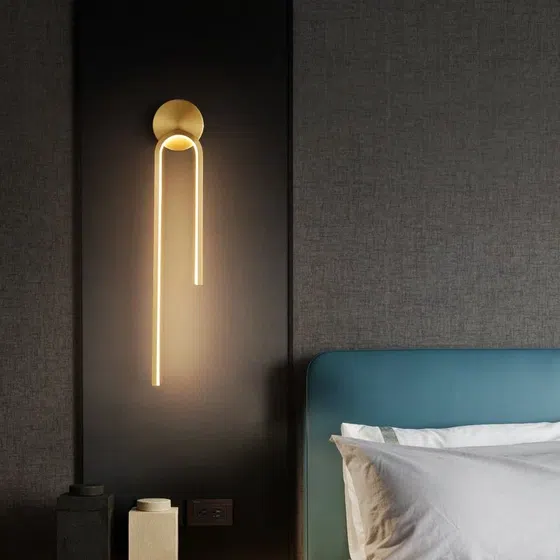 H55cm Iron Copper LED Wall Light in Iron and Copper, installed view