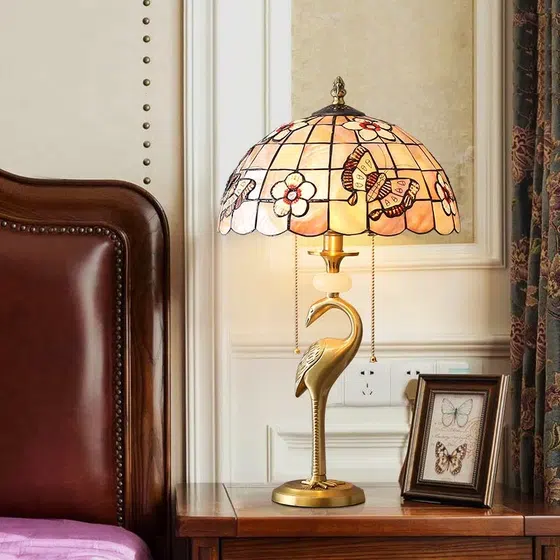 H56CM E26/E27 Copper Shell LED Table Light in Copper and Shell, product photograph