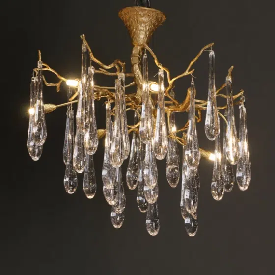 H65CM Branch Glass Chandelier in Copper and Glass, installed view