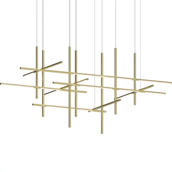 H80CM Linear LED Pendant Light in Iron, product photograph