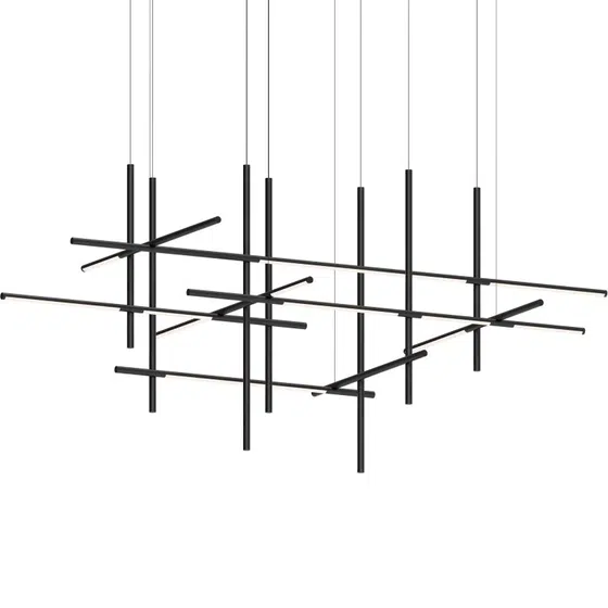 H80CM Linear LED Pendant Light in Iron, detail view