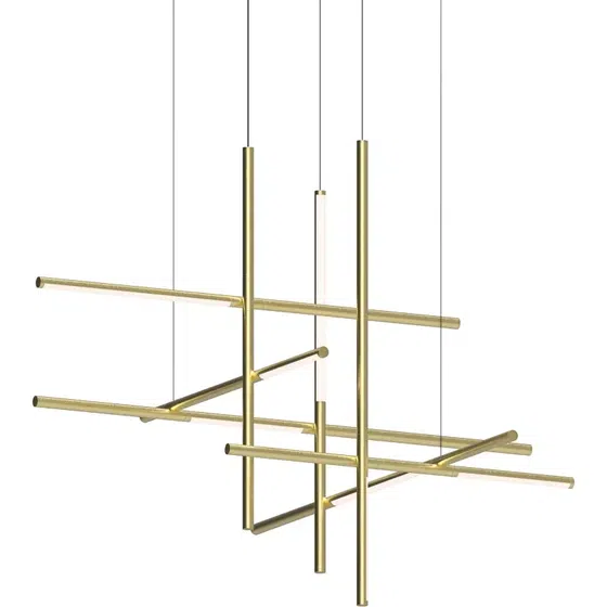 H80CM Linear LED Pendant Light in Iron, installed view