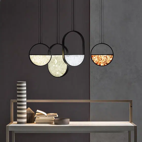 H150CM Hardware Acrylic Pendant Lamp in Hardware and Acrylic, installed view