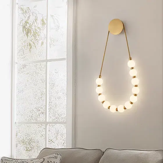 Iron Acrylic Ball LED Wall Lamp in Iron Plating and Acrylic, scale view