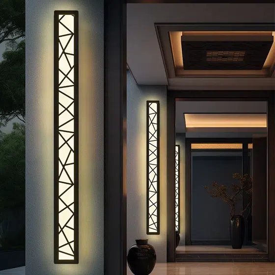 Iron Acrylic Black LED Wall Lamp in Iron and Acrylic, scale view