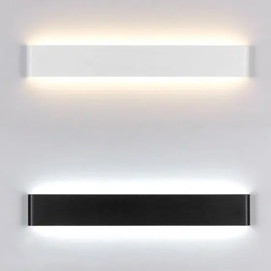 Iron Acrylic Black White LED Wall Lamp in Iron and Acrylic, product photograph