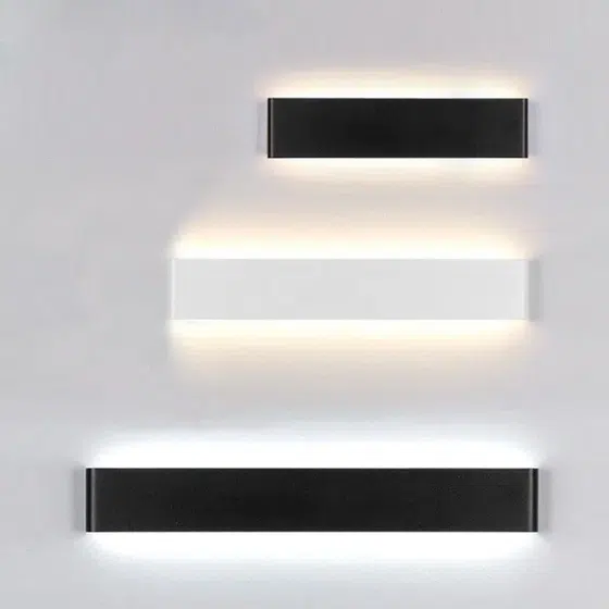 Iron Acrylic Black White LED Wall Lamp in Iron and Acrylic, detail view