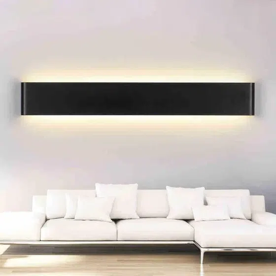 Iron Acrylic Black White LED Wall Lamp in Iron and Acrylic, installed view